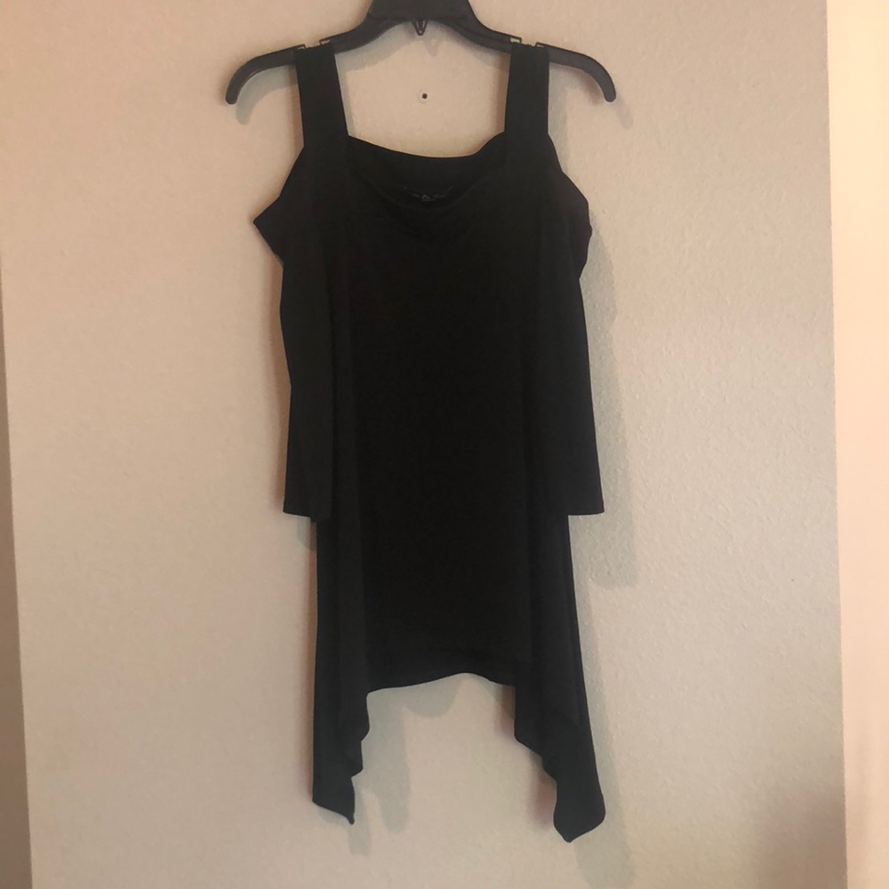 Flirty black top
